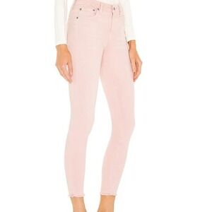 Jonathan Simkhai Women's Costa Midrise Desert Rose Skinny Frayed Jeans SZ 27 New